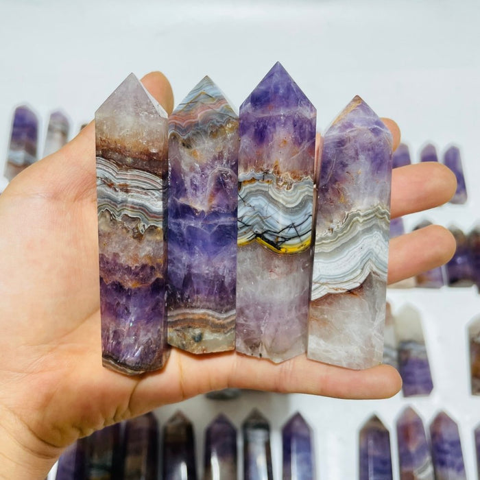 63 Pieces Amethyst Mixed Striped Agate Crystal Points