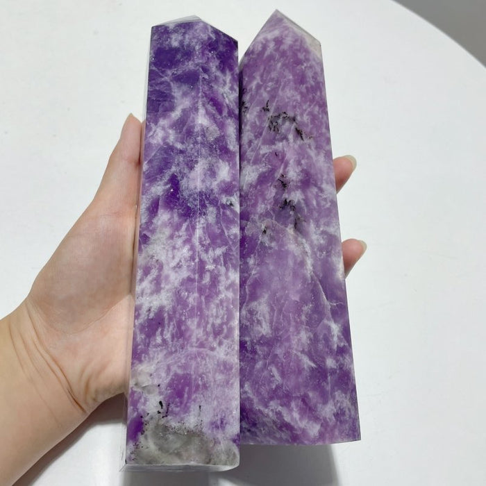 6.5-9.4in 6 Pieces Large Lepidolite Tower