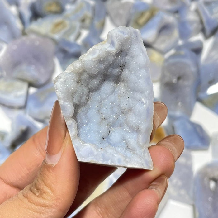 68 Pieces Blue Chalcedony Geode Druzy Free Form