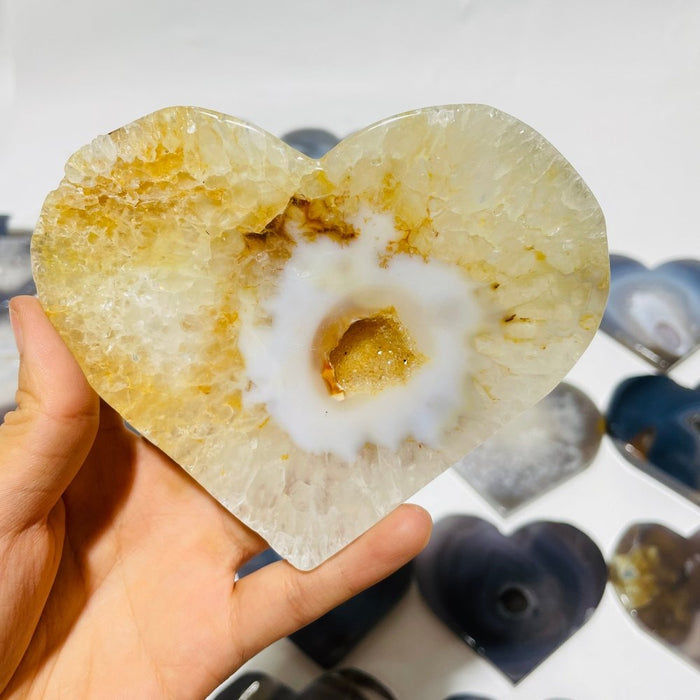 23 Pieces High Quality Large Geode Druzy Agate Heart