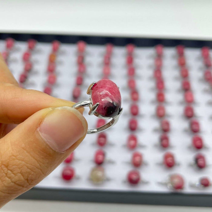 89 Pieces Pink Rhodonite Different Styles Ring