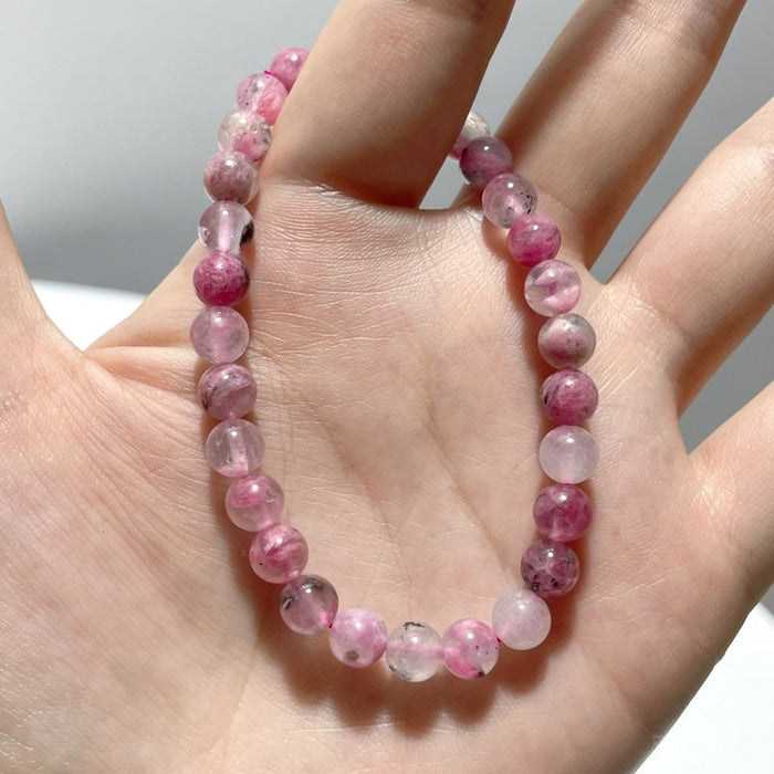 6mm Pink Rhodonite Mixed Quartz Bracelets Wholesale