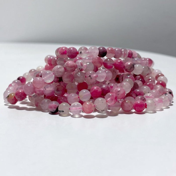 6mm Pink Rhodonite Mixed Quartz Bracelets Wholesale