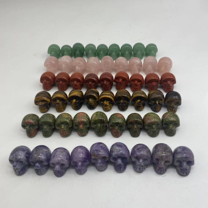 6types Crystals Skull Rose Quartz Tiger Eye