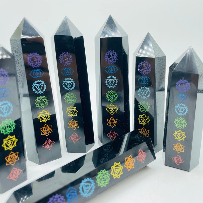 7 Chakras Obsidian Tower Points Crystal Wholesale