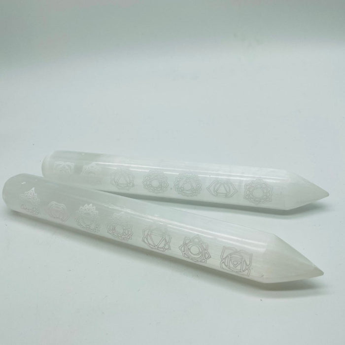 7 Chakras Selenite Massage Wands Round Wholesale