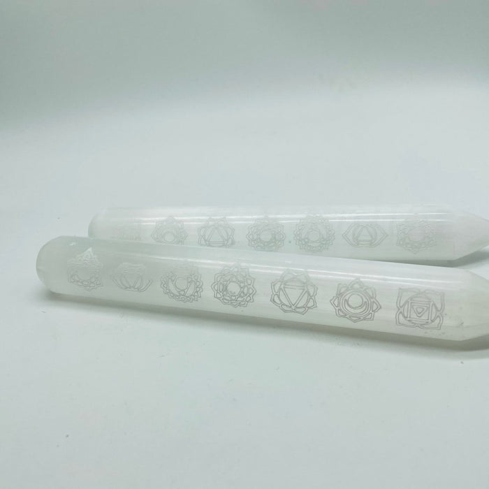 7 Chakras Selenite Massage Wands Round Wholesale