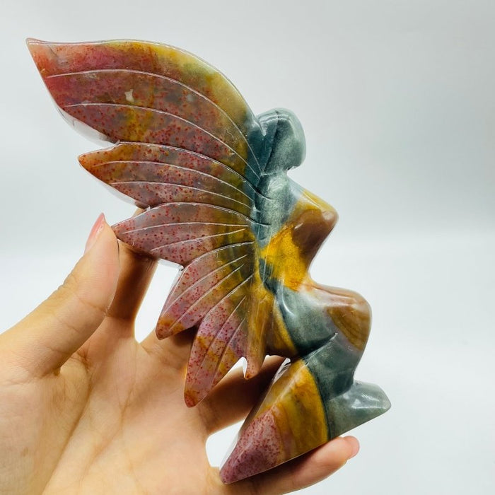 7 Pieces Beautiful Ocean Jasper Butterfly Fairy Carving