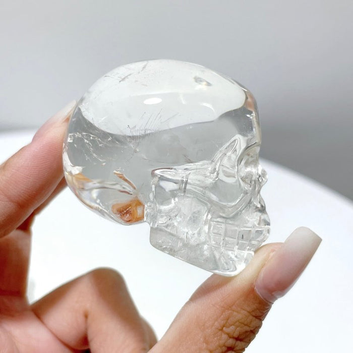 7 Pieces Clear Quartz Skull Carving Closeout