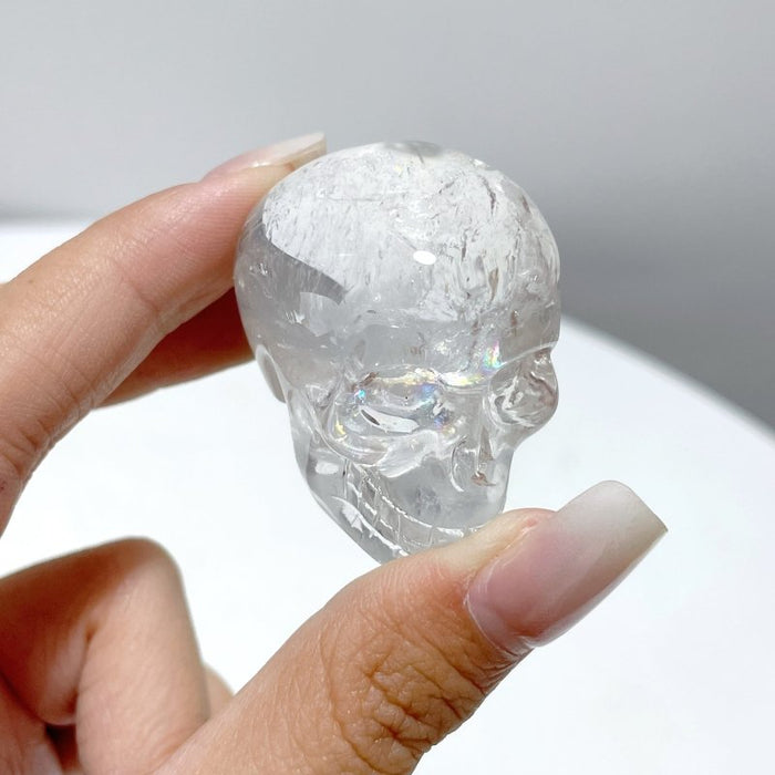7 Pieces Clear Quartz Skull Carving Closeout