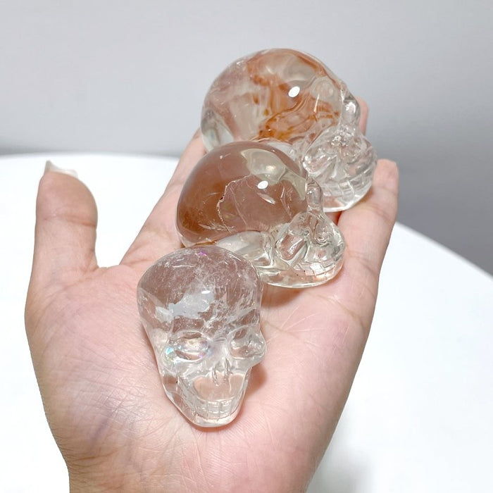 7 Pieces Clear Quartz Skull Carving Closeout