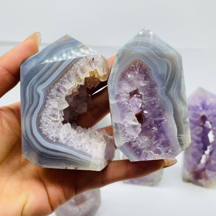 7 Pieces Geode Amethyst Agate Tower Points