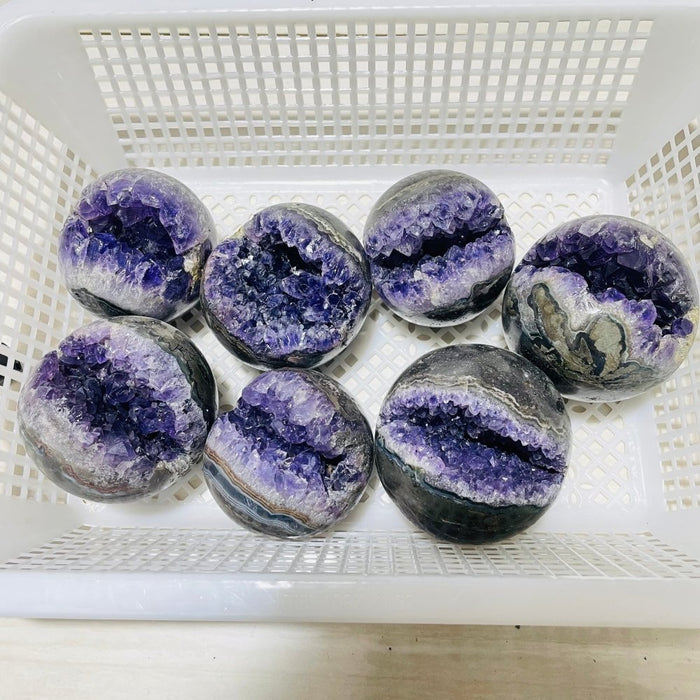 7 Pieces High Quality Amethyst Cluster Spheres