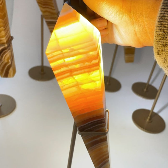 7 Pieces High Quality Yellow Calcite Wand Points With Stand