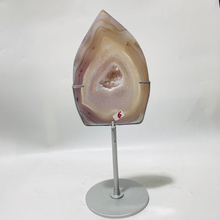 7 Pieces Large Geode Agate Arrow Head With Stand