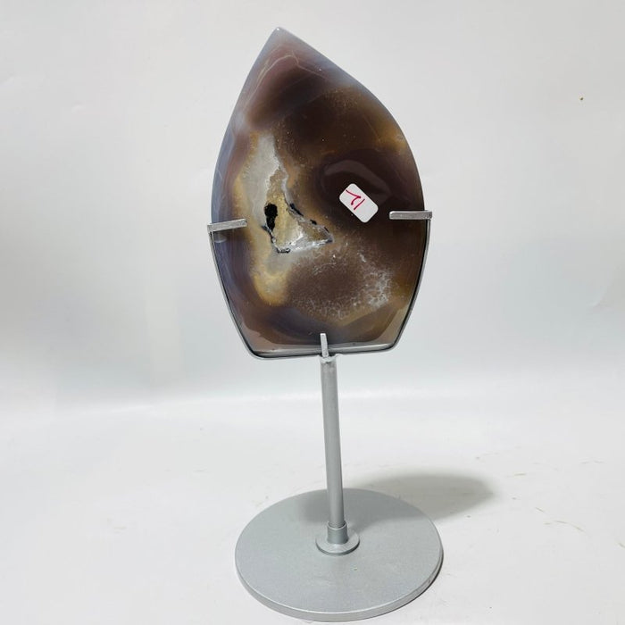 7 Pieces Large Geode Agate Arrow Head With Stand