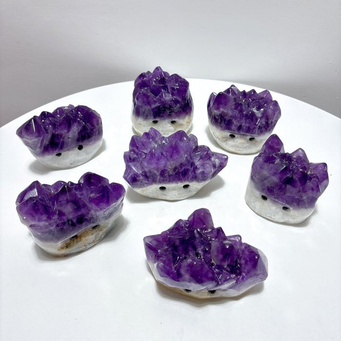7 Pieces Polished Large Amethyst Teeth Cluster Groot Carving