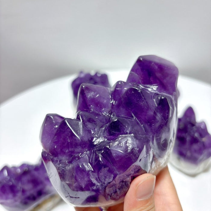 7 Pieces Polished Large Amethyst Teeth Cluster Groot Carving