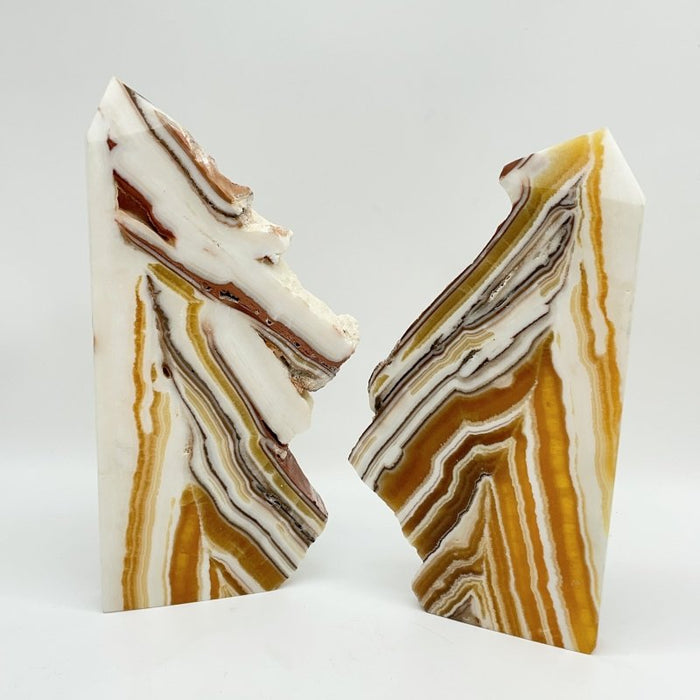 7 Pieces Yellow Calcite Slab Tower Points