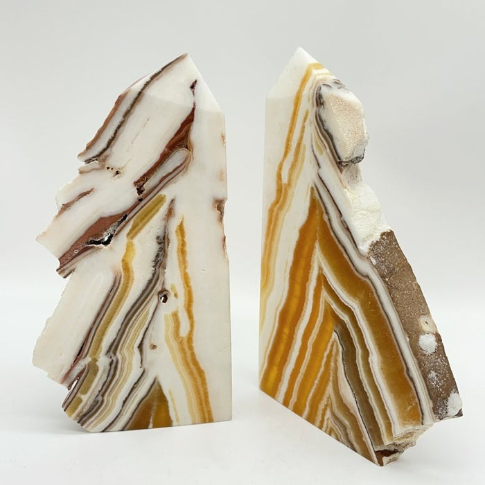 7 Pieces Yellow Calcite Slab Tower Points
