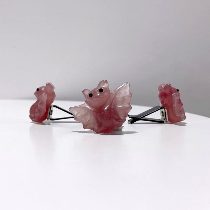 7 Types Halloween Bat Crystal Car Air Vent Clips Wholesale Car Accessories Yellow Calcite Strawberry Quartz