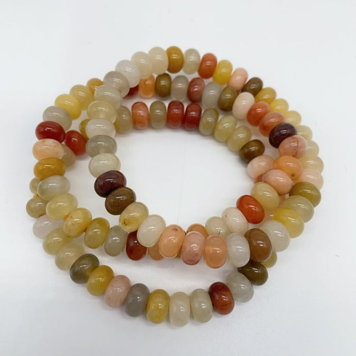 7 Types Rondelle Beads Bracelet Wholesale Moss Agate Red Jasper