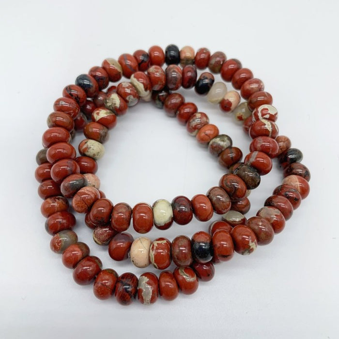 7 Types Rondelle Beads Bracelet Wholesale Moss Agate Red Jasper