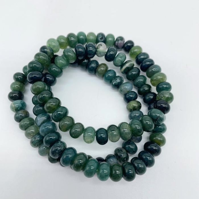 7 Types Rondelle Beads Bracelet Wholesale Moss Agate Red Jasper