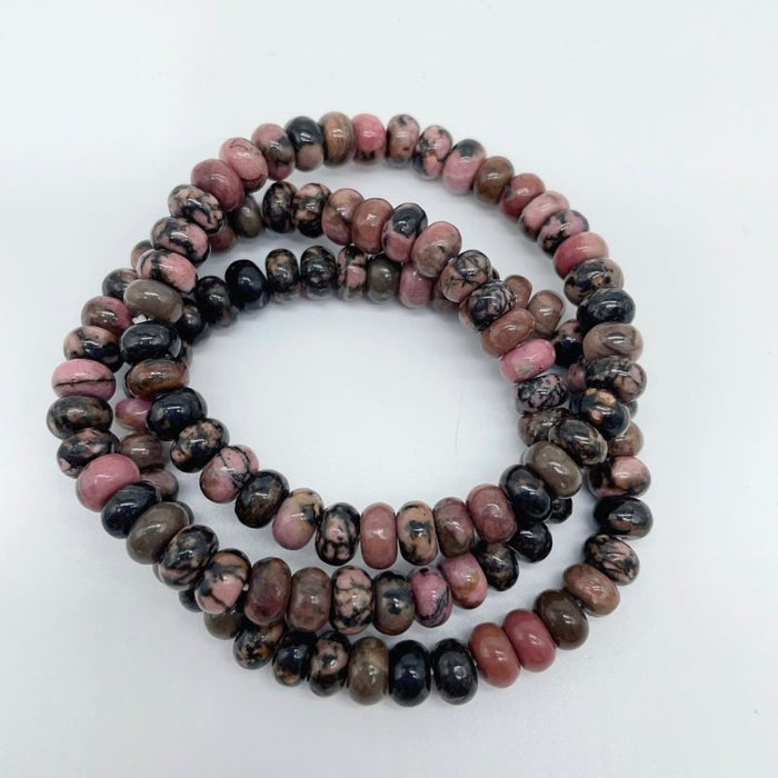 7 Types Rondelle Beads Bracelet Wholesale Moss Agate Red Jasper