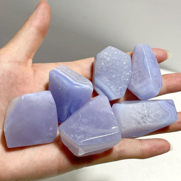 70 Pieces Polished Blue Chalcedony Free Form