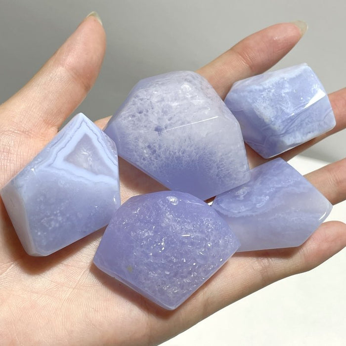 70 Pieces Polished Blue Chalcedony Free Form