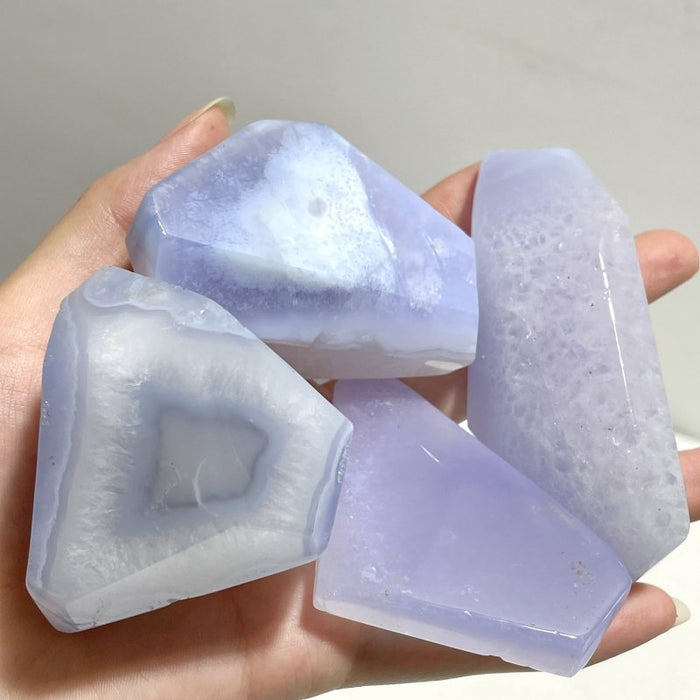 70 Pieces Polished Blue Chalcedony Free Form