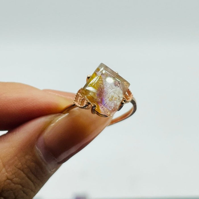73 Pieces Super 7 Strawberry Quartz Different Styles Sterling Silver Ring