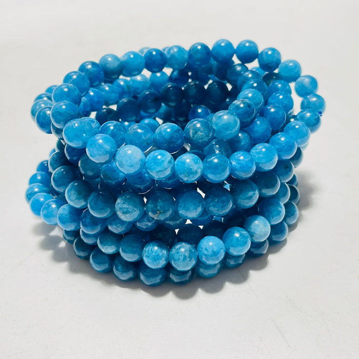 0.27in(7mm)High Quality Blue Apatite Bracelet Wholesale