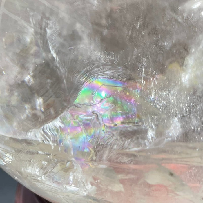 7.4inch Large Hematoid Quartz With Big Rainbow Clear Quartz Sphere