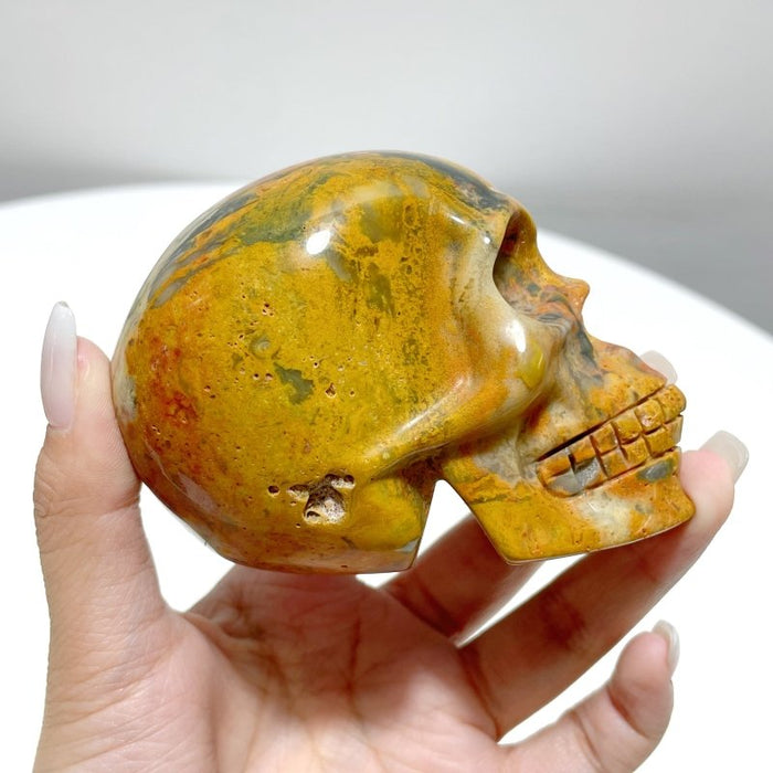 8 Pieces Beautiful Crazy Agate Skull Carving