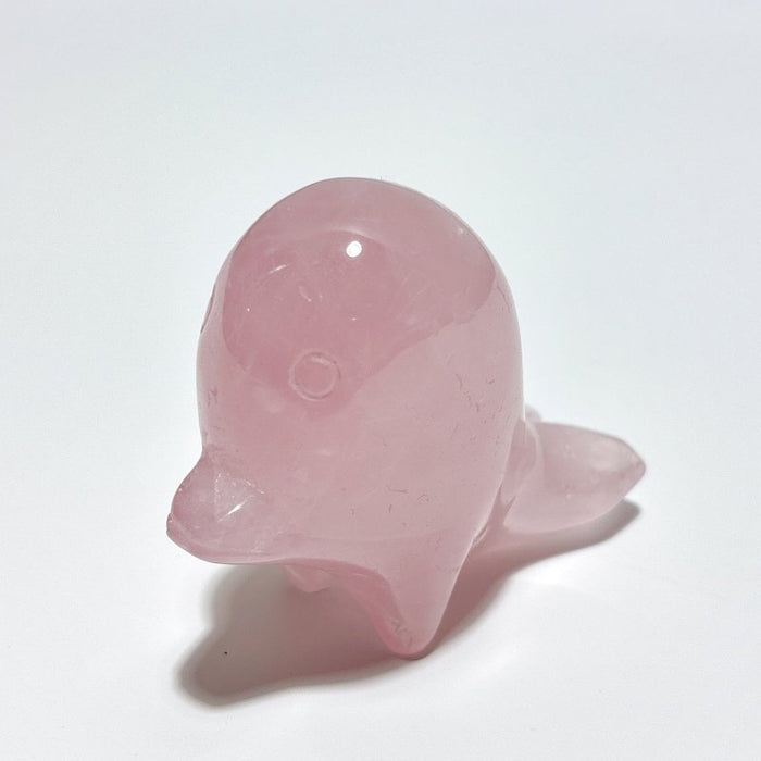 8 Pieces Beautiful  Rose Quartz Sea Animals Carving
