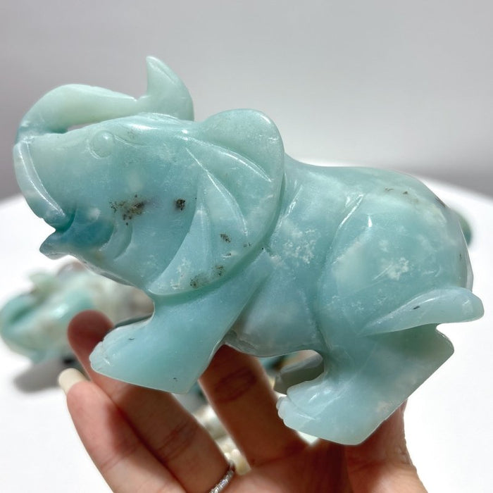 8 Pieces Caribbean Calcite Elephant Carving
