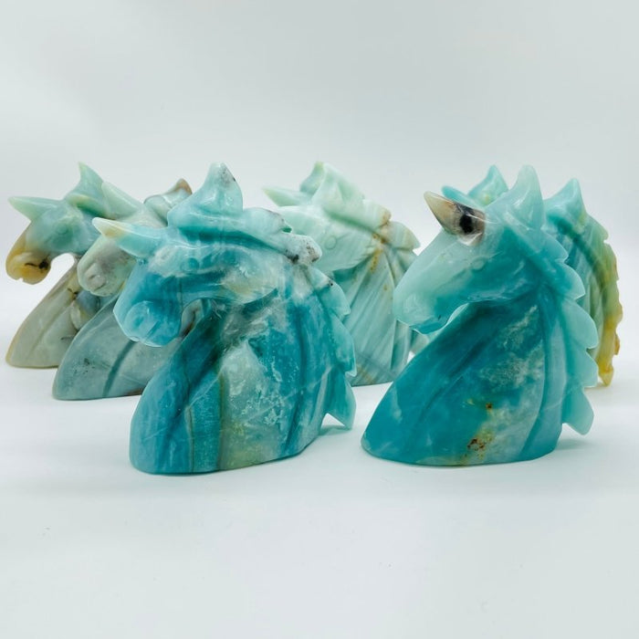8 Pieces Caribbean Calcite Unicorn Carving