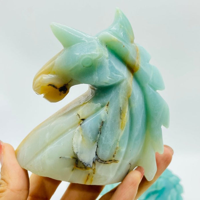 8 Pieces Caribbean Calcite Unicorn Carving