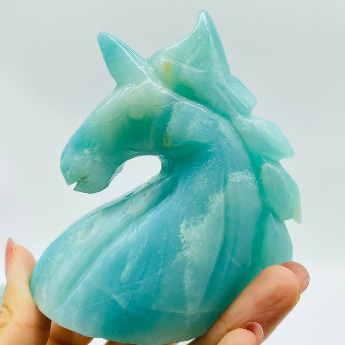 8 Pieces Caribbean Calcite Unicorn Carving