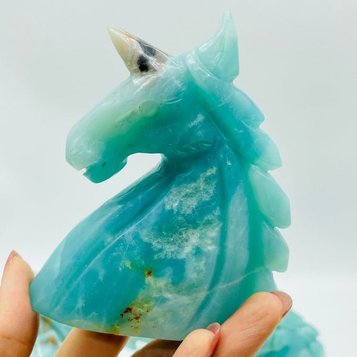 8 Pieces Caribbean Calcite Unicorn Carving