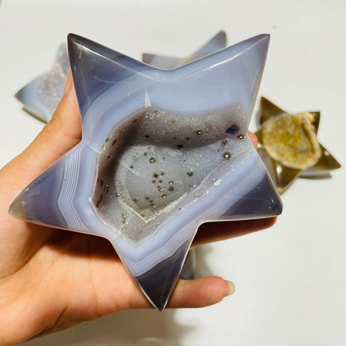 8 Pieces Druzy Agate Geode Star