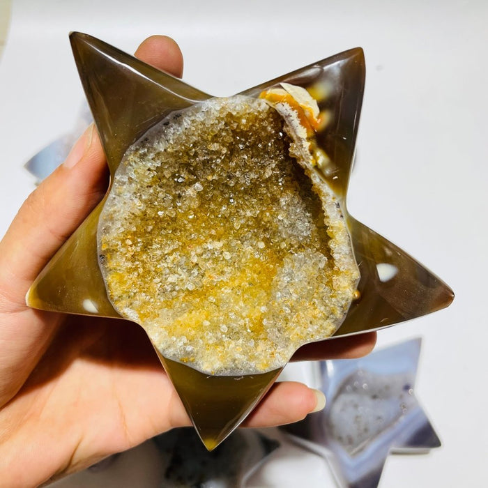 8 Pieces Druzy Agate Geode Star