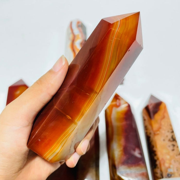 8 Pieces Fat Large Carnelian Points