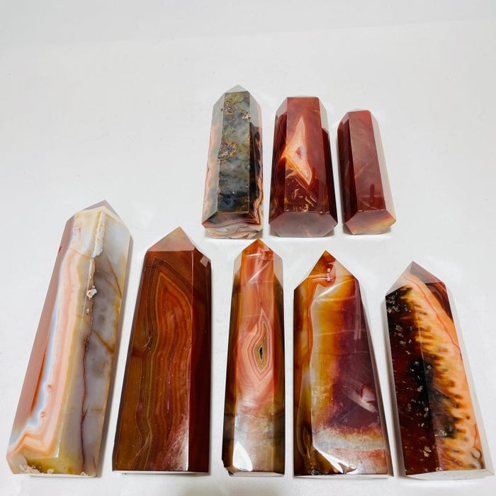 8 Pieces Fat Large Carnelian Points