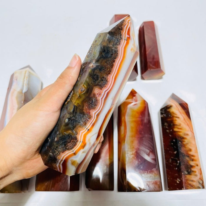 8 Pieces Fat Large Carnelian Points