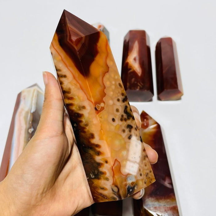 8 Pieces Fat Large Carnelian Points