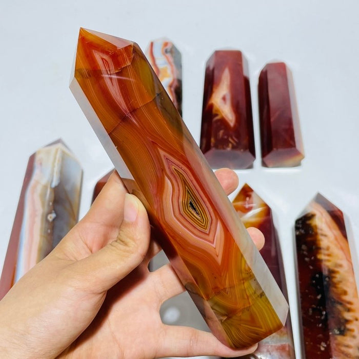 8 Pieces Fat Large Carnelian Points