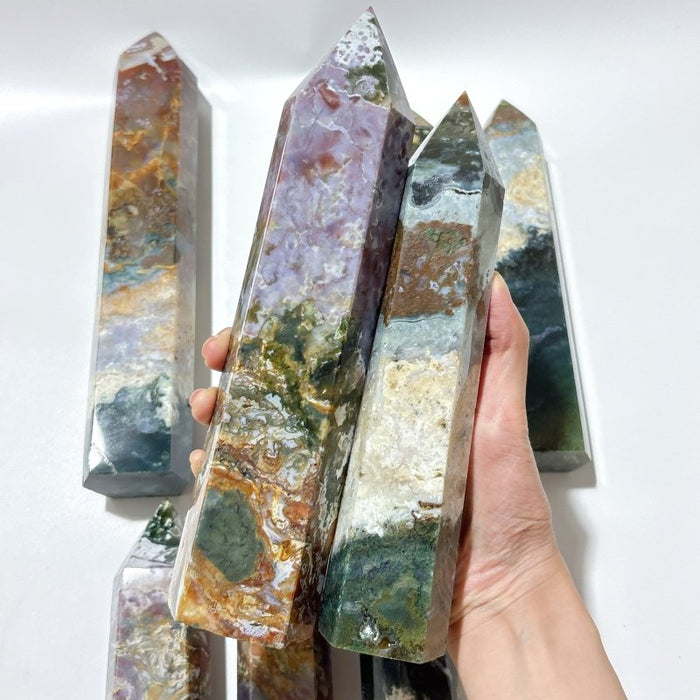 8 Pieces Large Ocean Jasper Points